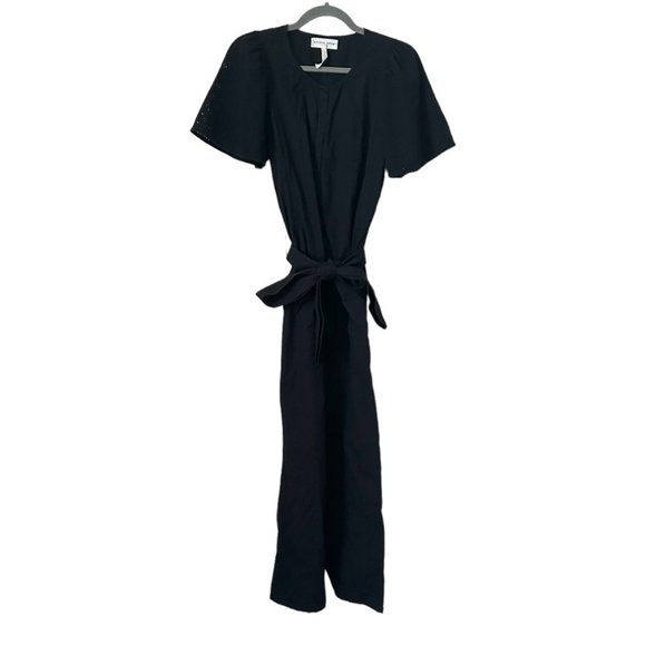 Apiece Apart 100% Organic Cotton Black Tie Waist Jumpsuit - Picture 1 of 6
